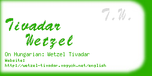 tivadar wetzel business card